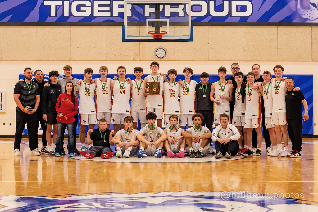 BBHHS Boys Basketball team at Twinsburg HS after becoming district champions. 